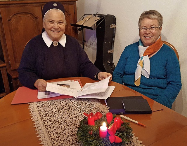 Schwester Melanie und Angelika Ringwald bitten um Spenden.  | Foto: Beate zehnle-lehmann