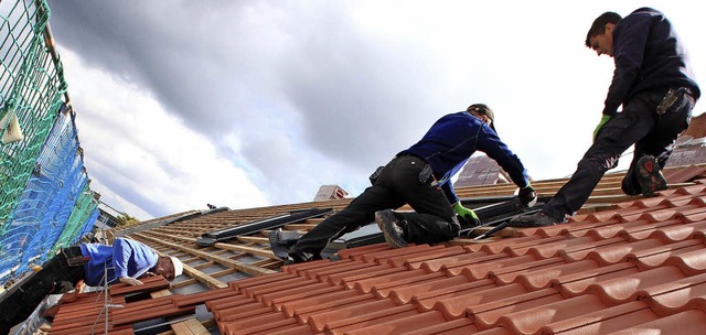 Im Dachdeckerhandwerk gilt vom 1. Janu... ttige Beschftigte aus dem Ausland.   | Foto: dpa