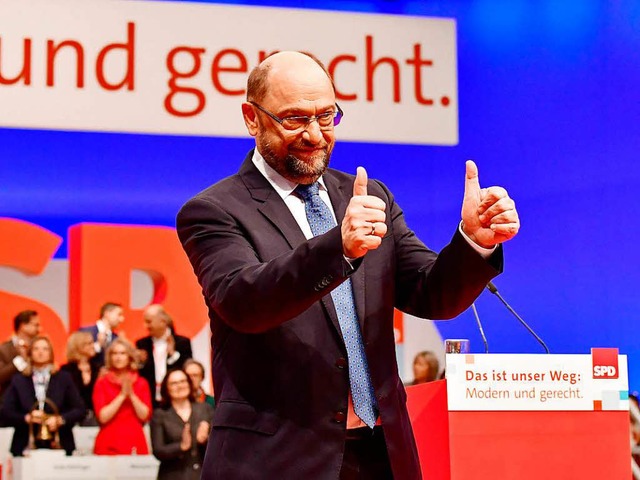 Martin Schulz beim SPD-Parteitag in Berlin  | Foto: AFP