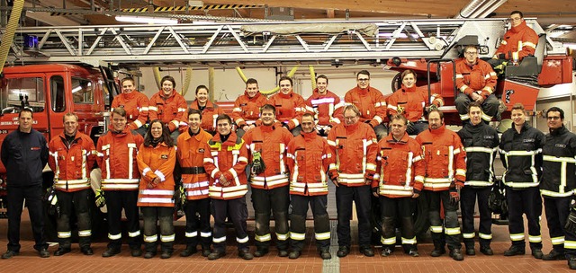 22 Teilnehmer des Untersttzungsbereic...handwerks bei der Feuerwehr Btzingen   | Foto: Feuerwehr