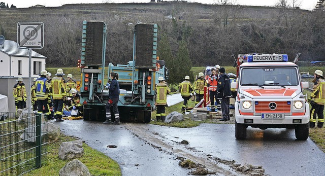 Bei einem Unfall in Malterdingen erlit...ines Lastwagens  schwere Verletzungen.  | Foto: Benedikt Sommer