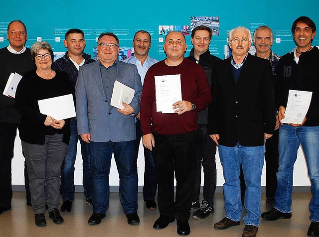 Bei der Maschinenbaufirma Kaltenbach wurden langjhrige Mitarbeiter geehrt.  | Foto: Thomas Loisl Mink