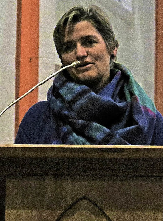 Irene Leicht bei der Gemeindeversammlung der evangelischen Stadtkirchengemeinde  | Foto: Georg Vo