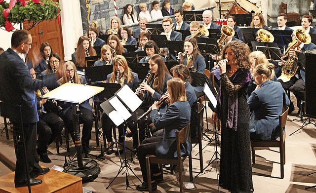Beim Konzert des Musikvereins Merdinge...r mehrere beeindruckende Solopartien.   | Foto: Mario schneberg