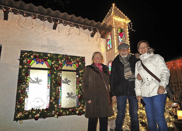 Eine richtige kleine Kapelle als &#822...olf Selz und Rita Schmidt (von links)   | Foto: D. Philipp