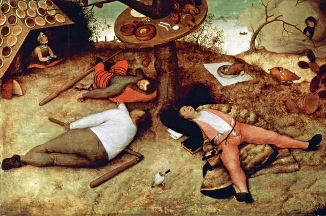 Satt und schlaff: Bruegels berhmtes G...2;Das Schlaraffenland&#8220; von 1567   | Foto: bz