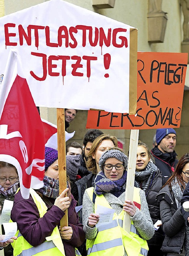 Die zentrale Streikforderung  | Foto: Ingo Schneider