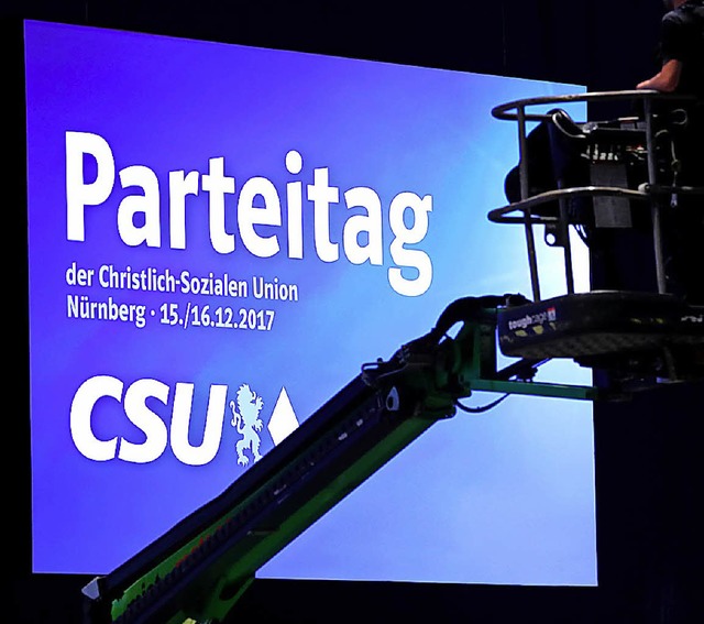 Vorbereitungen zum CSU-Parteitag  | Foto: dpa