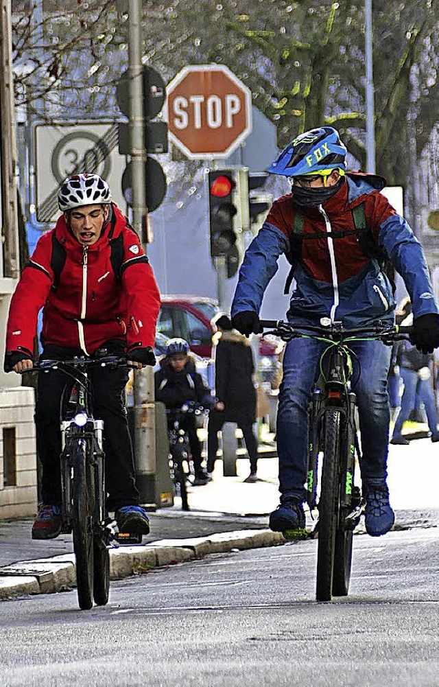 Die Pendlerroute, hier die Bergstrae, wird nicht bevorrechtigte Fahrradstrae.  | Foto: Peter Gerigk