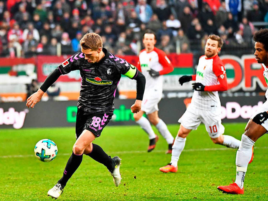 Nils Petersen stand heute wieder einmal im Fokus: Zwei Tore erzielte er gegen den FC Augsburg.