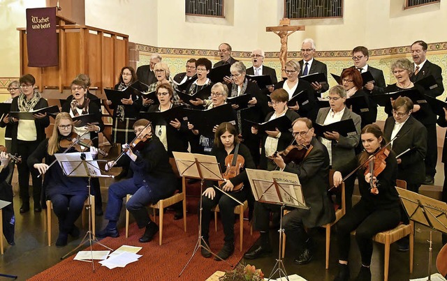 Musiker und Kirchenchor haben das Advents- und Weihnachtskonzert gestaltet.   | Foto: Wolfgang Knstle