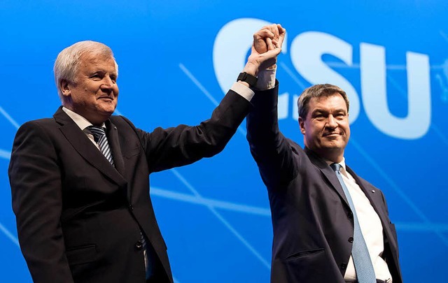 Die linke und die rechte Hand der CSU: Horst Seehofer und Markus Sder  | Foto: dpa