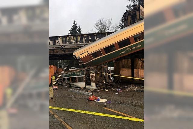 Zug strzt von der Brcke