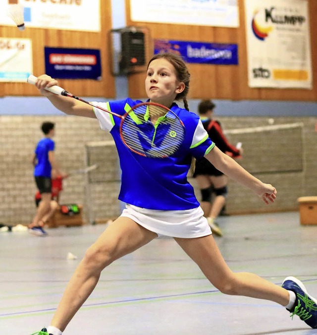 <BZ-FotoAnlauf>Badminton:</BZ-FotoAnla...ach gut in Form war Sarah Koch (BCO).   | Foto: Verein