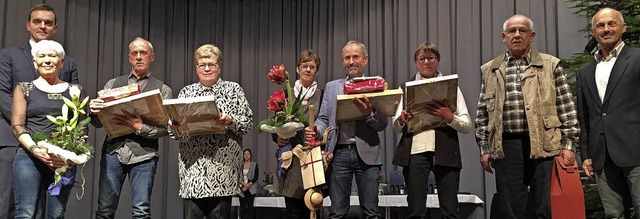 Verabschiedet wurden von  Brgermeiste...Judith Braun mit Ehemann (von links).   | Foto: Gemeinde