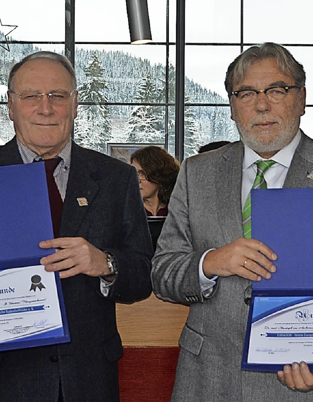 Johann Meier und Christoph von Aschera...ind vom Verband Euradon geehrt worden.  | Foto: C. Sahli