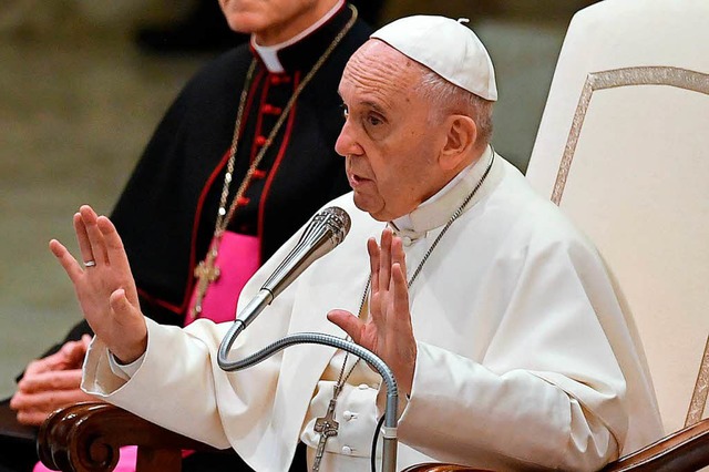 Papst Franziskus bei seiner umstrittenen Rede   | Foto: AFP
