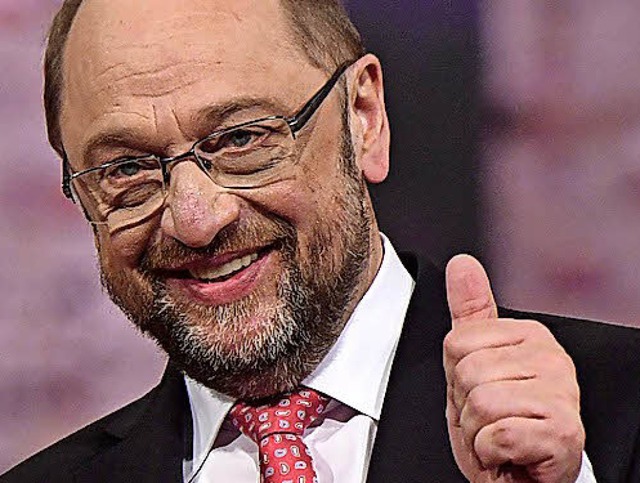 Da lachte er noch: Martin Schulz  | Foto: AFP