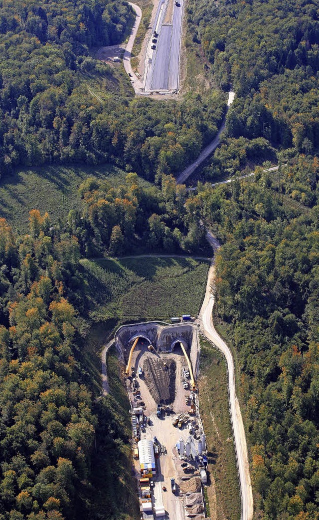 Die A 98 kommt mit dem Bau des Herrsch...ktunnels ein Stck weiter nach Osten.   | Foto: Erich Meyer