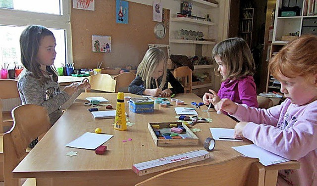 Fleiig am Werk waren die  Kindergartenkinder  in Oberprechtal.    | Foto: Privat
