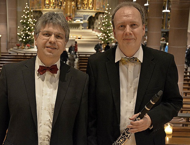 Die Akteure des Silvesterkonzertes im ...arinette,  und Clemens Staiger, Orgel.  | Foto: evers
