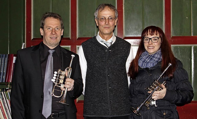 Matthias Degott (Mitte), zusammen  mit Dee Boyd (rechts)  und Stephan Brsig   | Foto: Judith Reinbold
