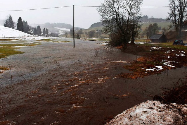 Tauwetter und Regen knnen am Donnerst...des Josbach bei Breitnau vom Mittwoch.  | Foto: dpa