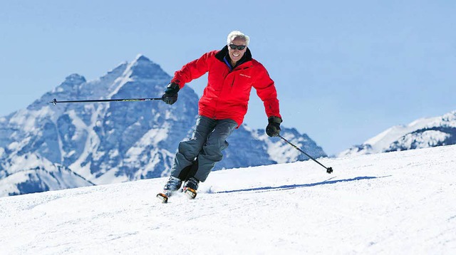 Fast 100 und immer noch rasant zu Tal:...merikanern das Skifahren beizubringen.  | Foto: -