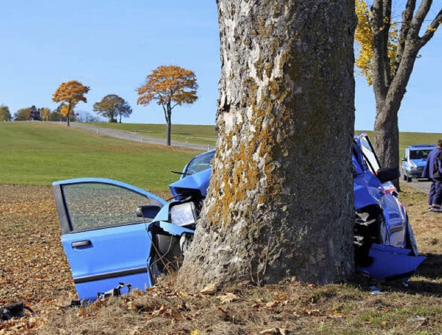 Tdlich endete im Oktober dieser Unfall bei Lffingen fr den Fahrer.  | Foto:  M. GANZ