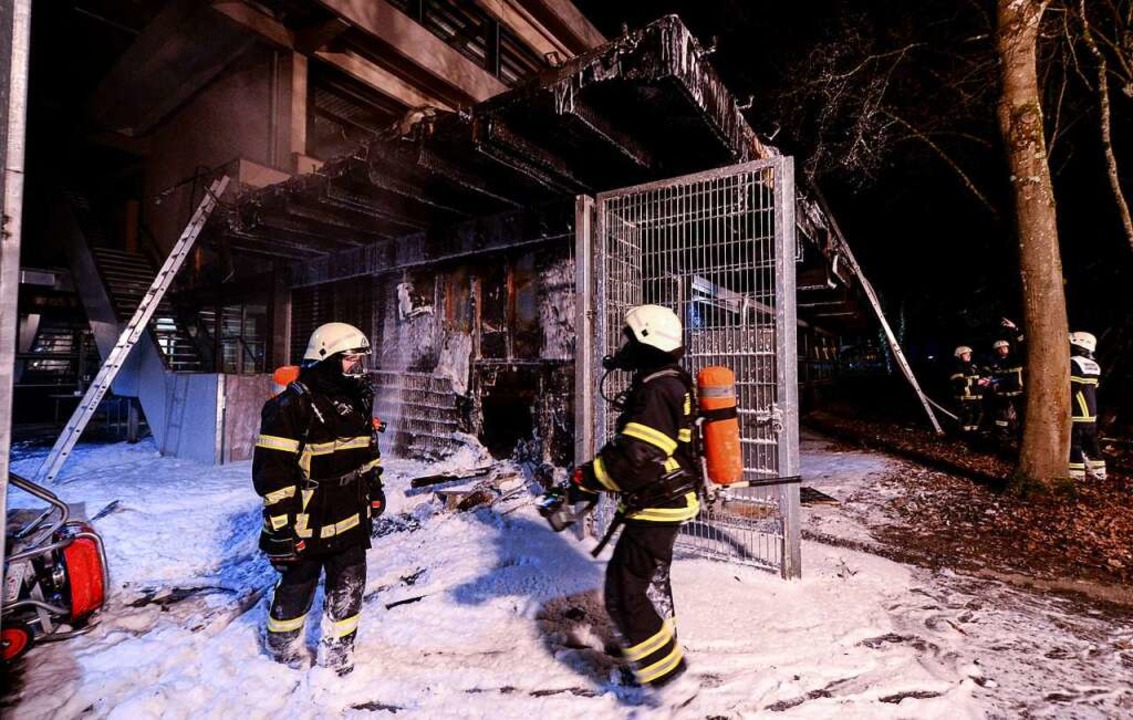 Brand in der Albert-Schweitzer-Werkrealschule in Freiburg  | Foto: Patrick Seeger