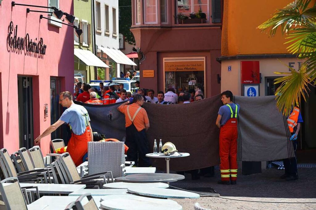 Groeinsatz in der Fugngerzone nach ...desfahrt in Bad Sckingen im Jahr 2016  | Foto: Martin Eckert