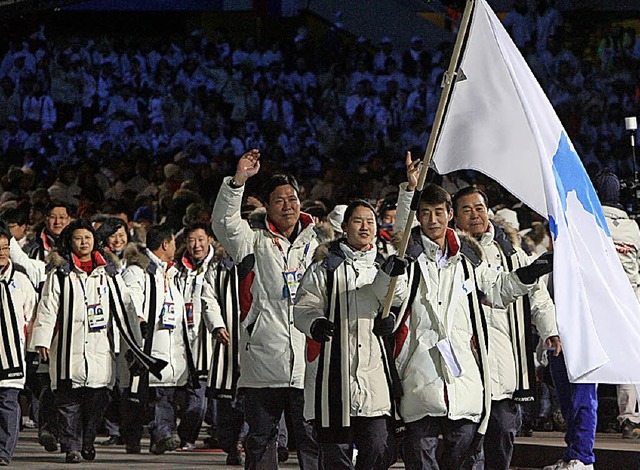 Turin 2006 - Erffnungsfeier - Sdkorea und Nordkorea  | Foto: Sergey Chirikov