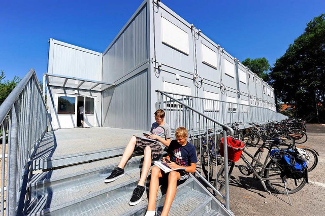 So sieht eine Container-Schule aus (Heuss-Gymnasium Freiburg)  | Foto: Ingo Schneider