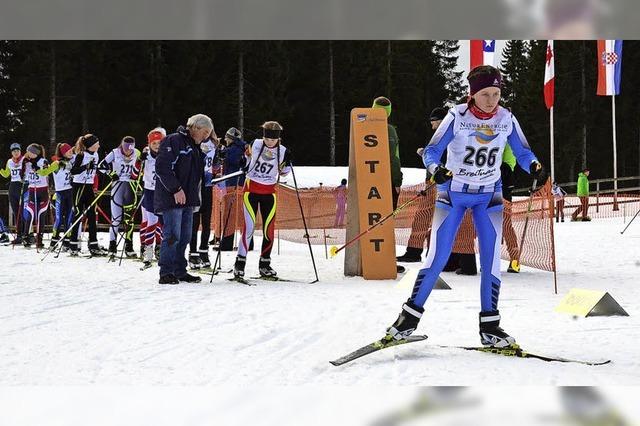 Schler rackern auf der Schneeinsel