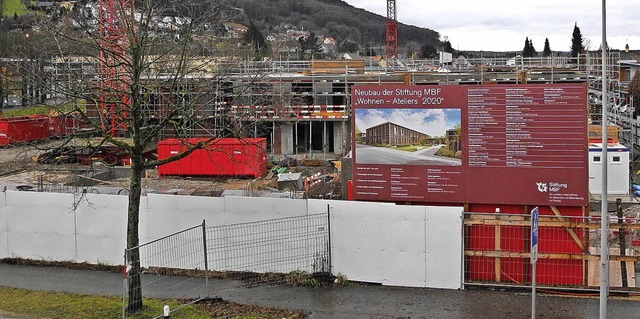 Zwei der drei neuen Huser in Stein wu...de ist erst das Untergeschoss fertig.   | Foto: Marc Fischer