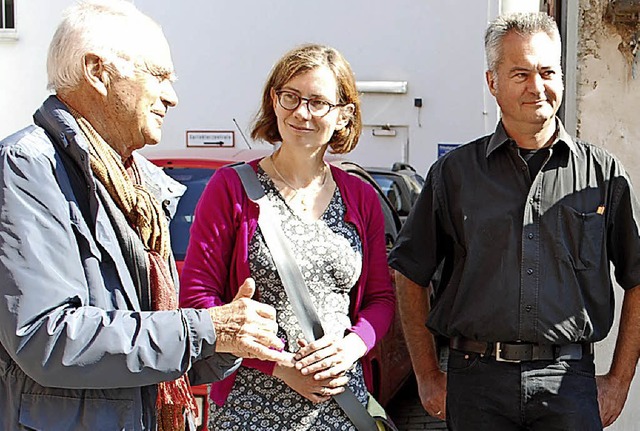 Fritz Wilhelm (links), Isabell Schfer...eck und  Ingo Herzog beim Riesgsschen  | Foto: Thomas Loisl Mink