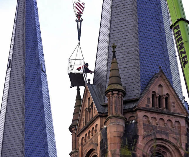 Die Sturmschden am Dach der Johanneskirche sind behoben worden.   | Foto: Thomas Kunz