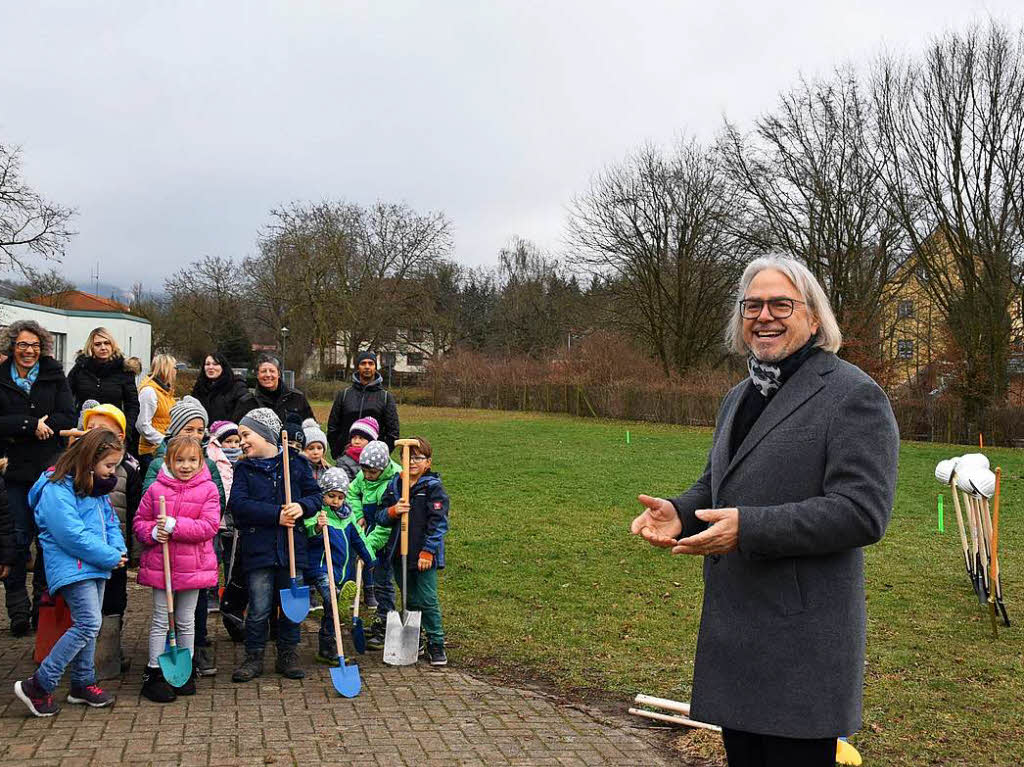 Architekt Richard Stoll bei seiner Ansprache