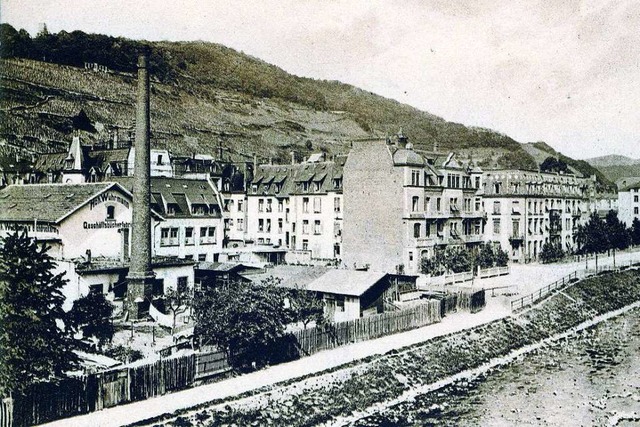 Der Stadtteil Oberau um 1908 zwischen ...herfabrik &#8222;Hch. Wuhrmann&#8220;.  | Foto: Archiv Manfred Gallo
