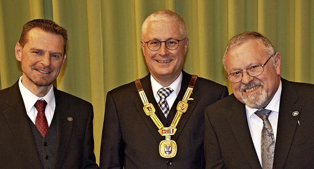 Thomas Westermann (links), OB Dietz und Uwe Walter   | Foto: Lauber