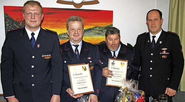 Zu Ehrenmitgliedern der Abteilung Gers...hlin (links) und Mark hlin (rechts).  | Foto: Gerd Sutter