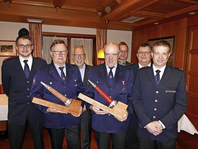 Abteilungskommandant Martin Furtwngle...Scheer und Paul Allgeier (von links).   | Foto: Horst Dauenhauer