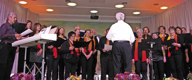 Der  Gesamtchor des Gesangvereins Lied...einem seiner erfolgreichen Auftritte.   | Foto: Ulrike Spiegelhalter