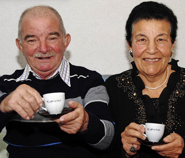 Espresso trinken  Angela und Luigi Colucci gerne zu zweit.   | Foto: Sedlak