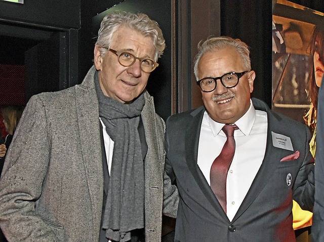 Gast und Gastgeber beim Neujahrsempfan...el Reif und SC-Prsident Fritz Keller.  | Foto:  bamberger