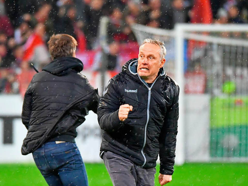 So schn feierte Christian Streich den Sieg des SC Freiburg ber RB Leipzig.