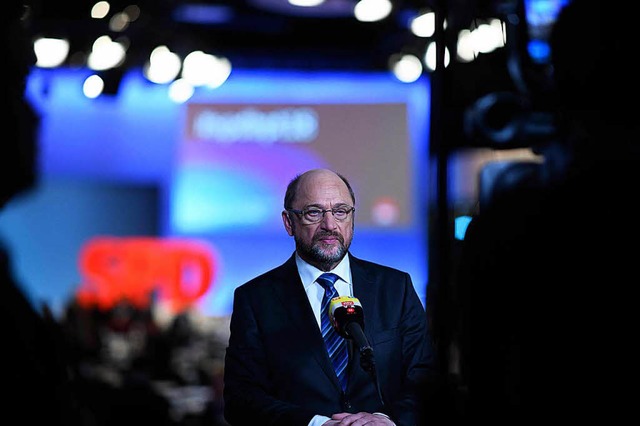 Das war knapp fr SPD-Chef Martin Schulz  | Foto: AFP