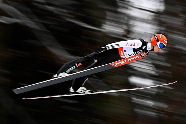 Stephan Leyhe am Wochenende bei der Skiflug-WM in Oberstdorf  | Foto: AFP