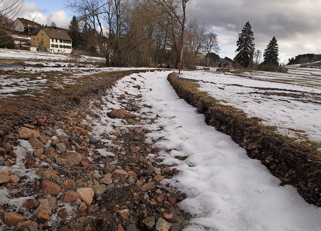 Der Spazierweg entlang des Urseebaches.... Zurck blieb die leere Wegetrasse.    | Foto: Tobias Loibenbck