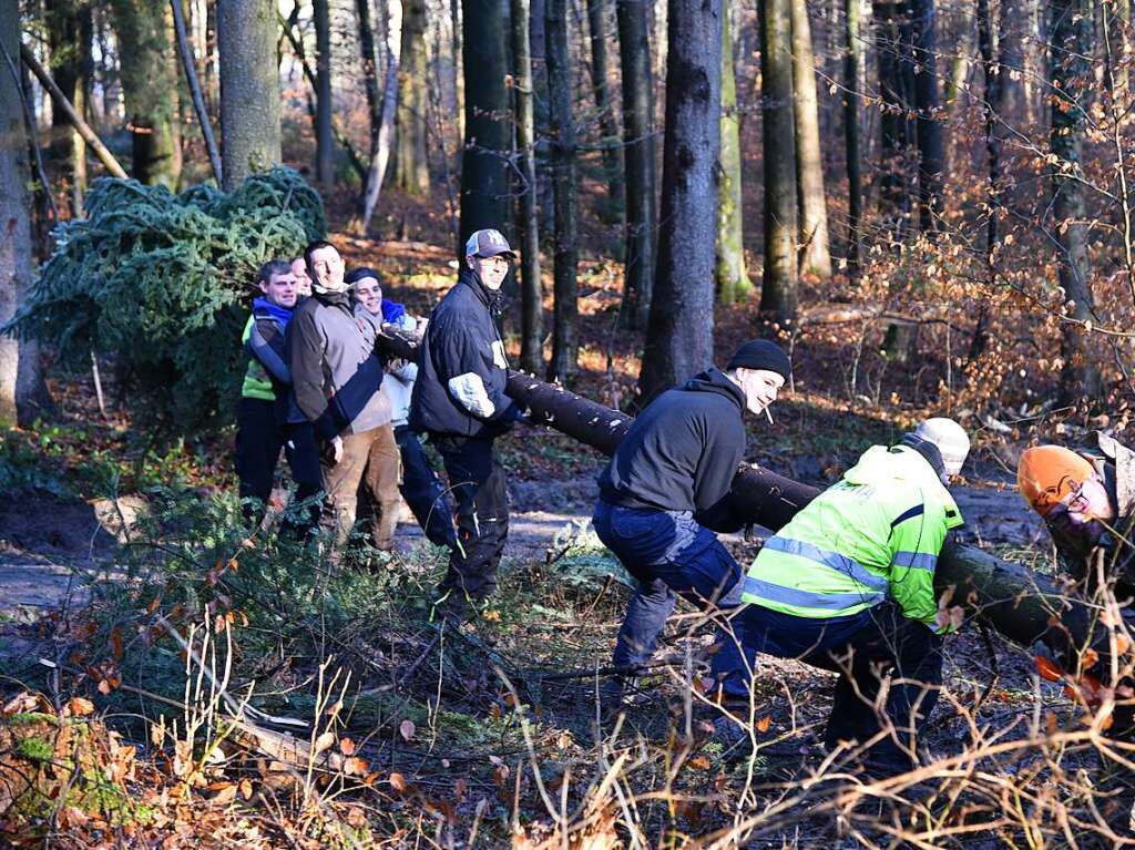 Mit vereinten Krften bereiten die Narrenbaumsteller alles fr das groe Spektakel am kommenden Samstag, 27. Januar, vor, wenn die Narren in Grenzach-Wyhlen die Herrschaft bernehmen.